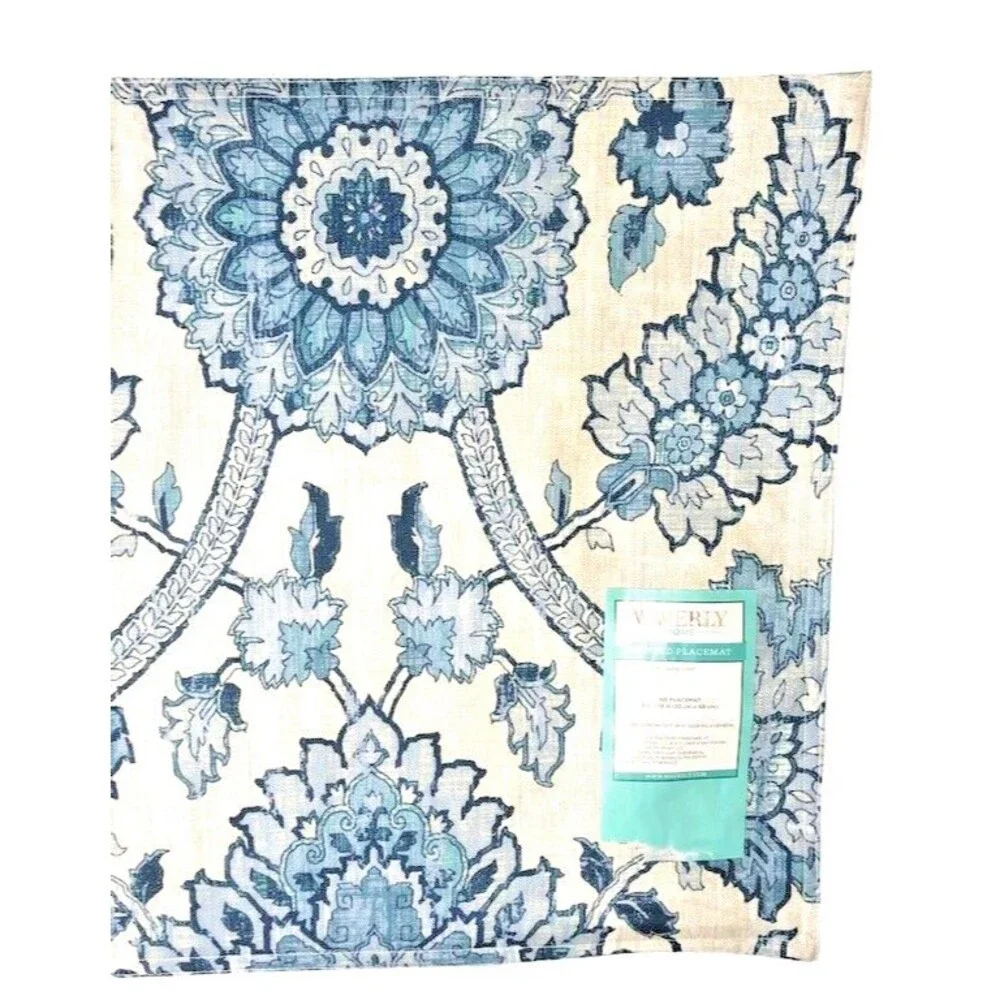 Waverly Floral Placemats Set of 4 Indoor Outdoor Easy Care Summer Beach House